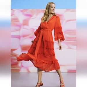 Alexis x Target Ruffle Tiered midi dress XL